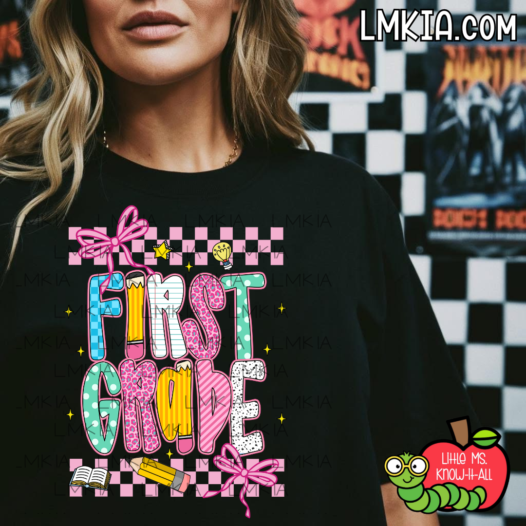 Checkered Supply Doodle Grade Level T-Shirt