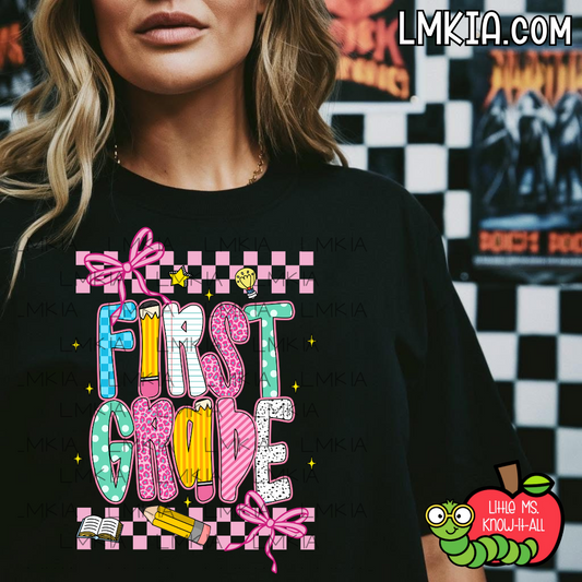 Checkered Supply Doodle Grade Level T-Shirt