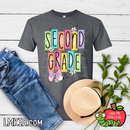 Bright Block Letter Grade Level T-Shirt
