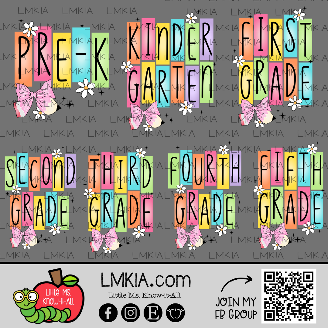 Bright Block Letter Grade Level T-Shirt