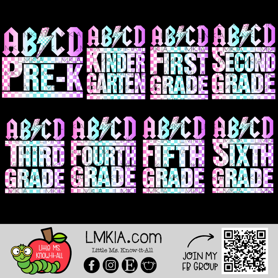 Ombre ABCD Checkered Grade Level T-Shirt