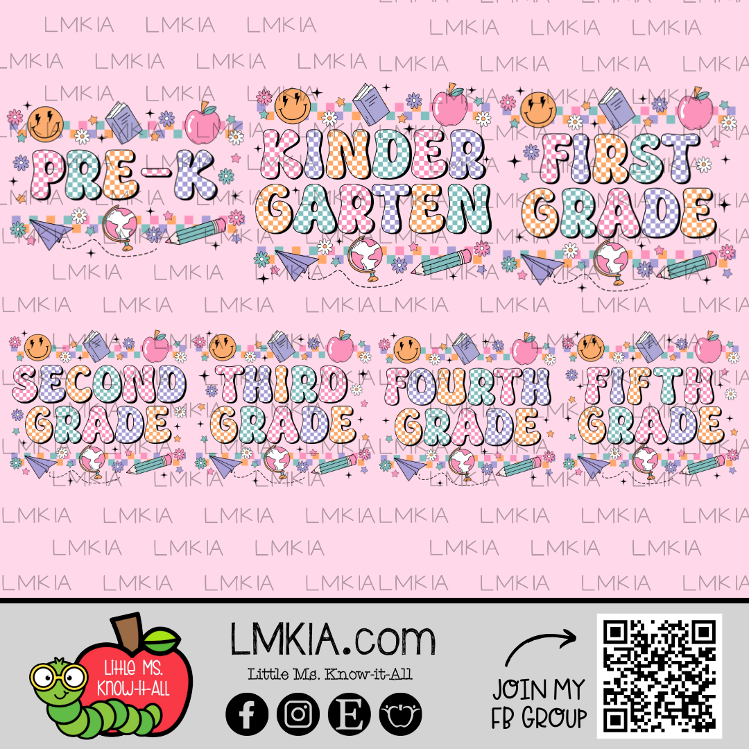 Pastel Checkered Grade Level T-Shirt