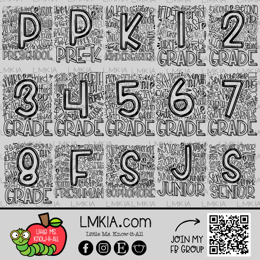 Typography Collage Grade Level Teacher T-Shirt