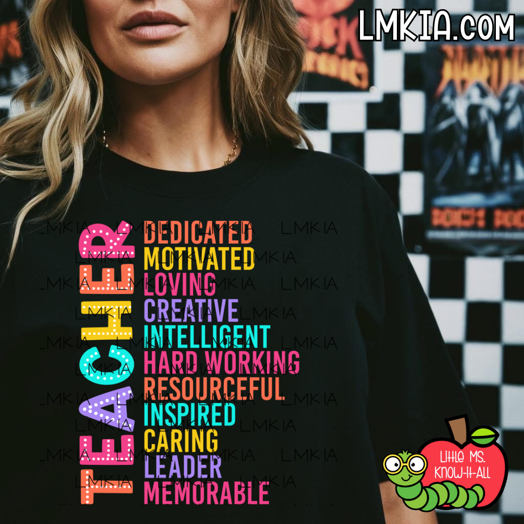 Neon Marquee Teacher T-Shirt