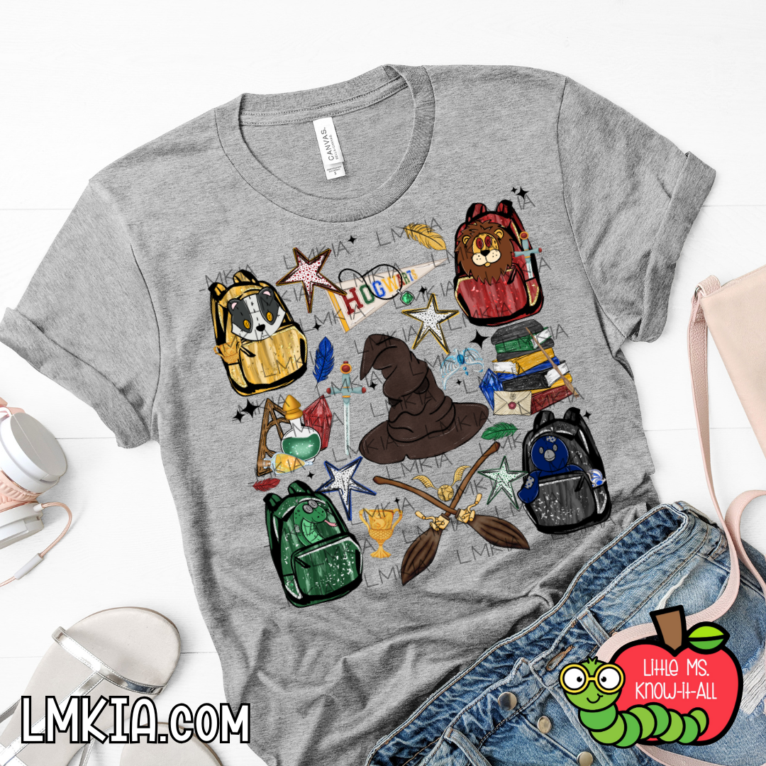 Wizard Coquette School Backpack T-Shirt