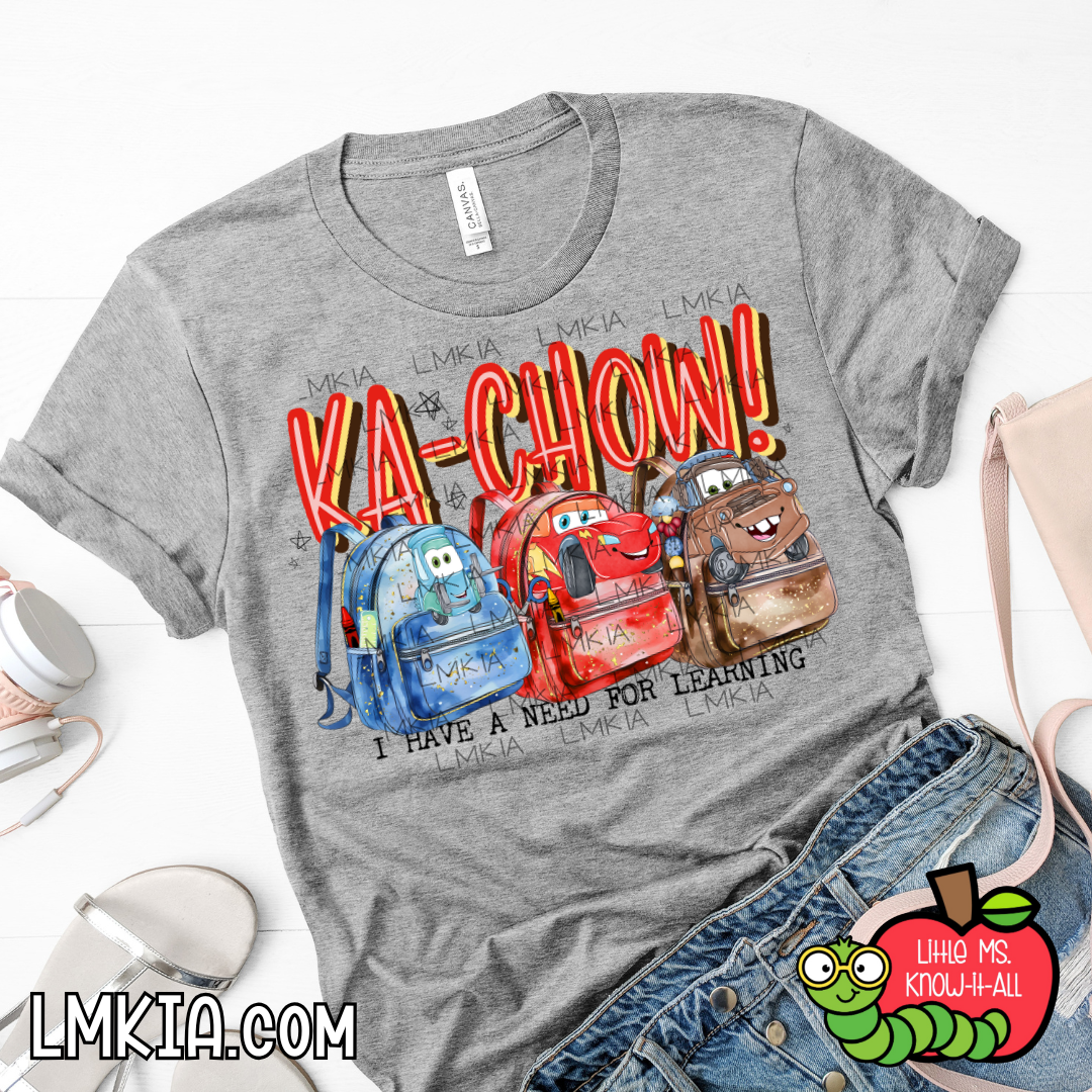 Cars and Friends Learning Backpack T-Shirt