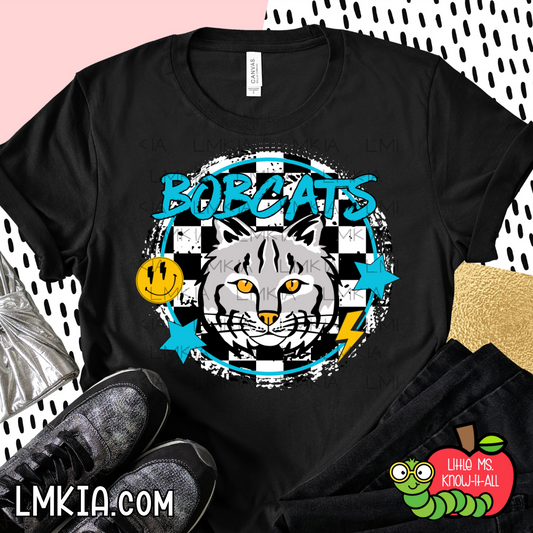 Bobcats Checkered Retro T-Shirt