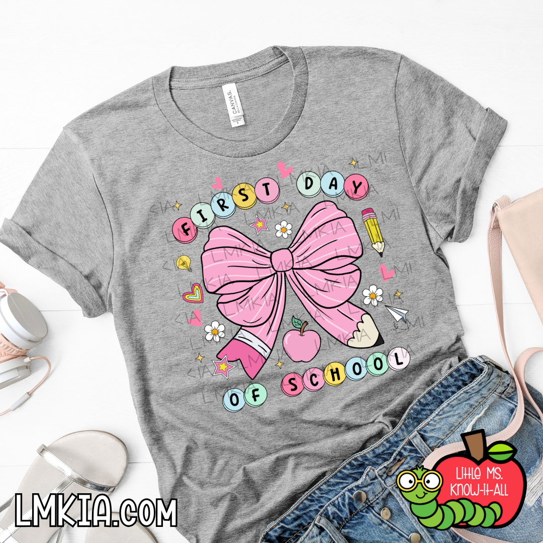 First Day of School Coquette Friendship Bracelet T-Shirt