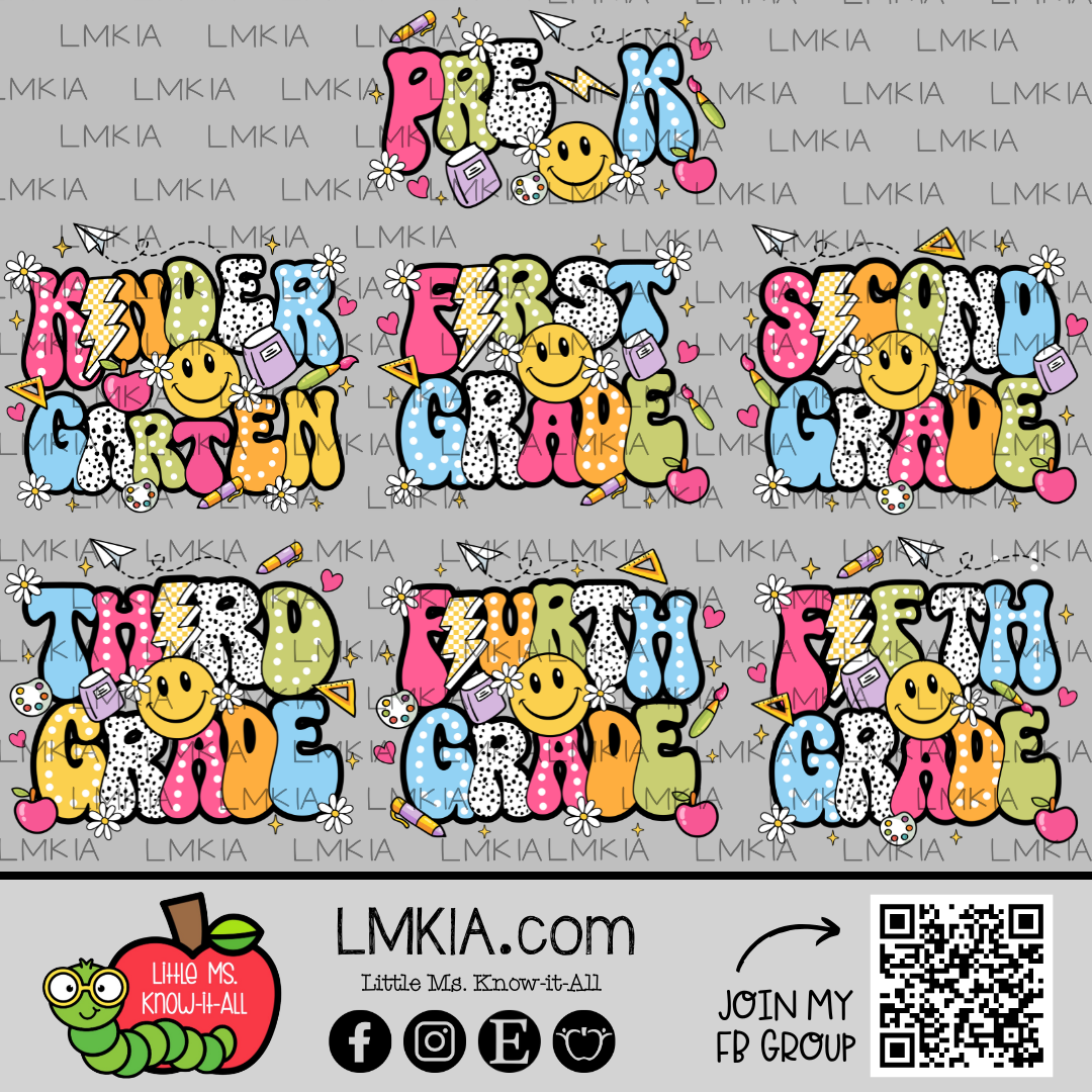 Groovy Emoji Grade Level Teacher T-Shirt