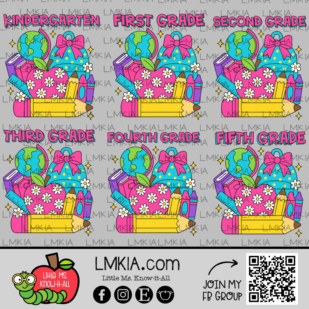 School Supply Grade Level Teacher T-Shirt