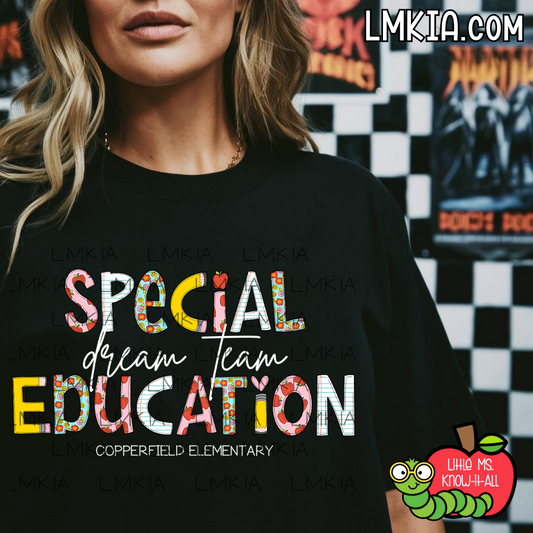 Special Education Dream Team Doodle Letters T-Shirt