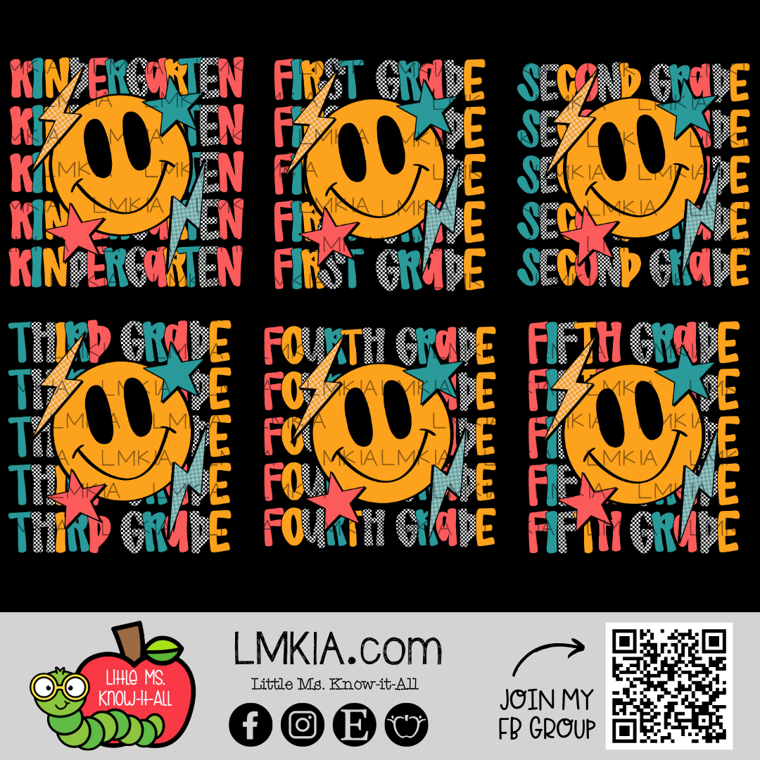 Retro Smiley Grade Level Teacher Team T-Shirt