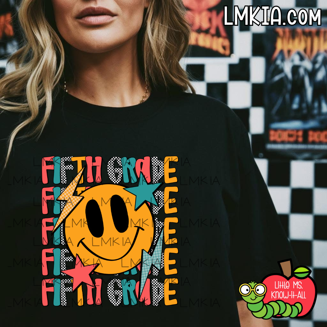 Retro Smiley Grade Level Teacher Team T-Shirt