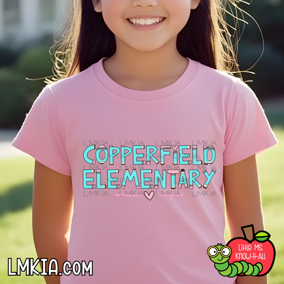 Pencil Letter Copperfield Elementary Kids T-Shirt