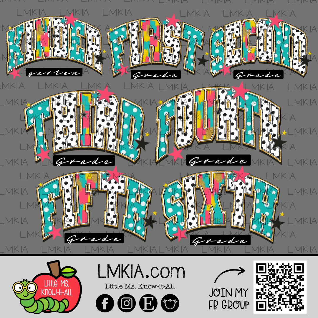 Doodle Varsity Grade Level Teacher Team T-Shirt