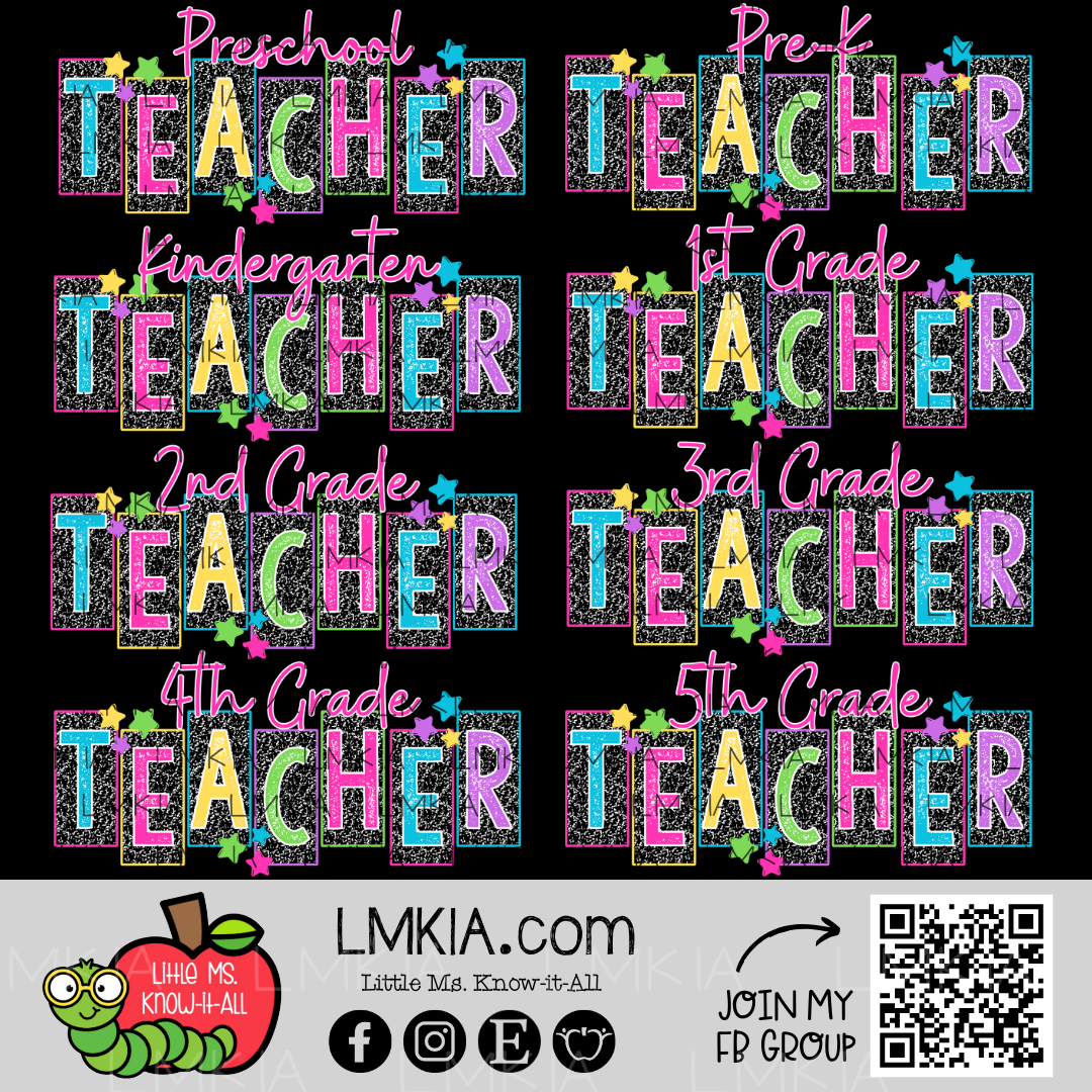 Rainbow Composition Grade Level Team T-Shirt