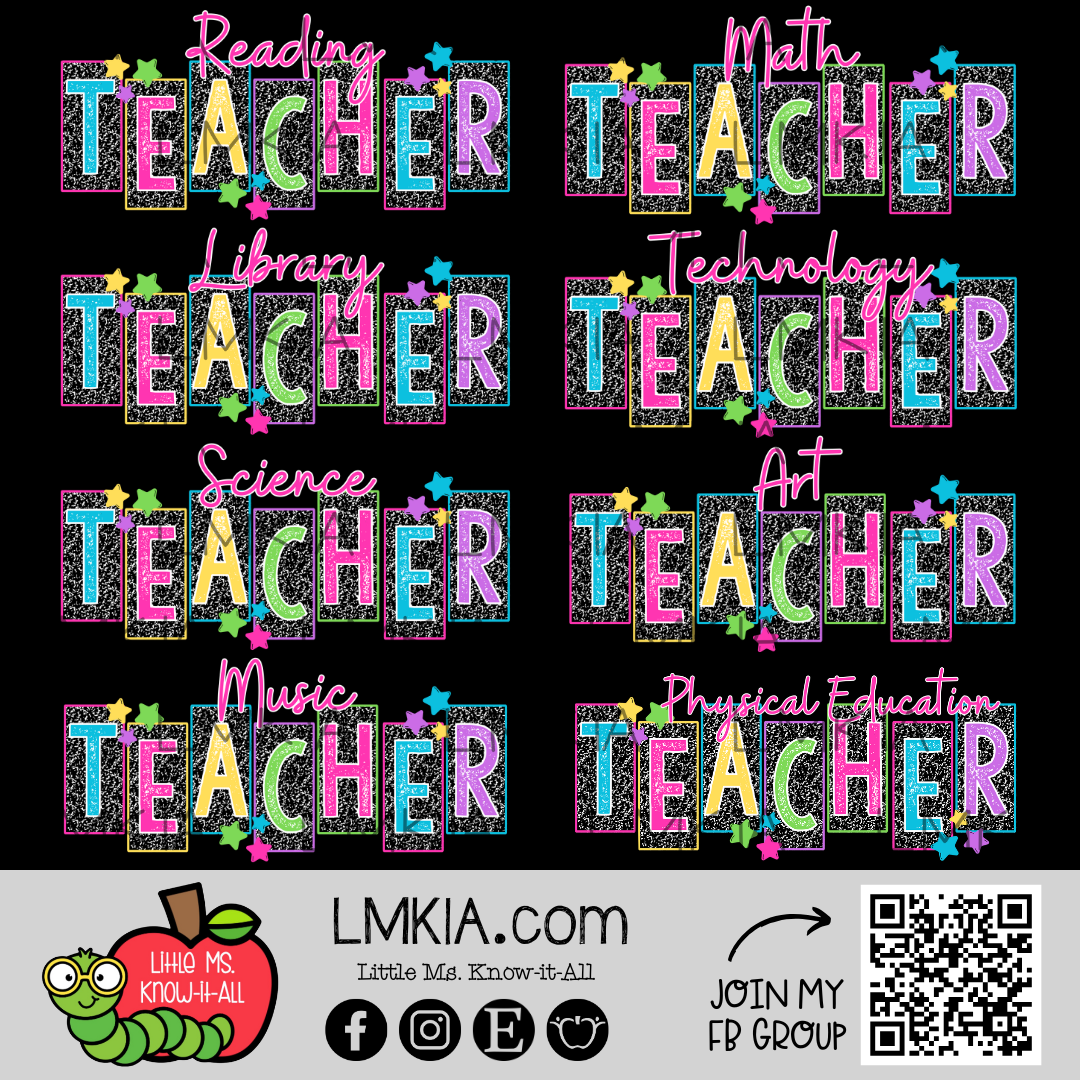 Rainbow Composition Subjects and Specials Team T-Shirt