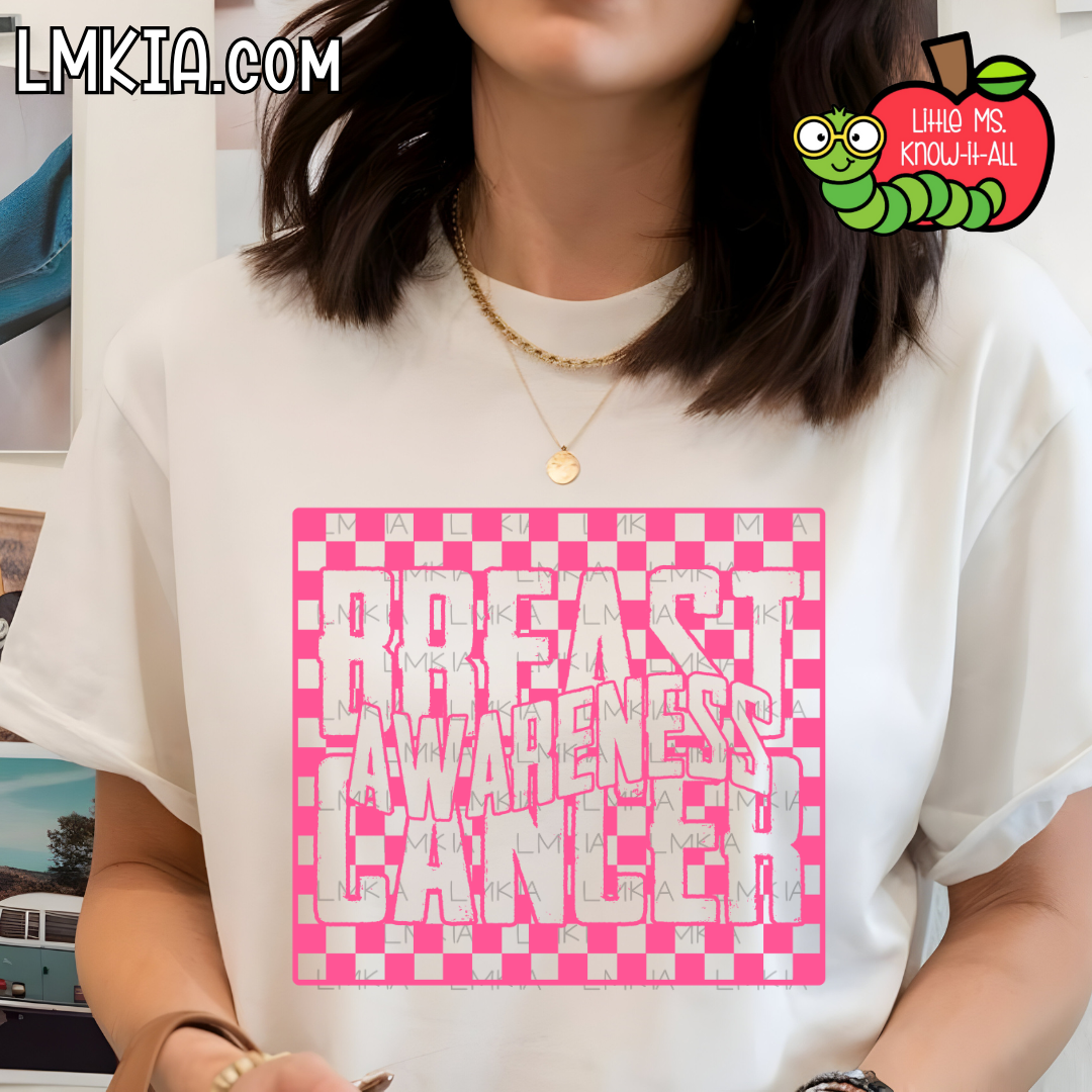 Checkered Breast Cancer Awareness T-Shirt