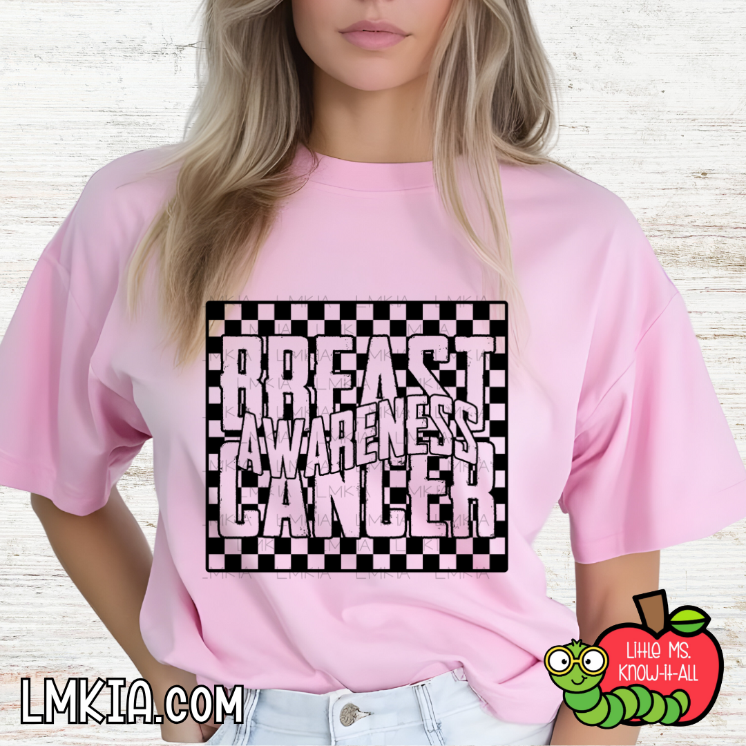 Checkered Breast Cancer Awareness T-Shirt