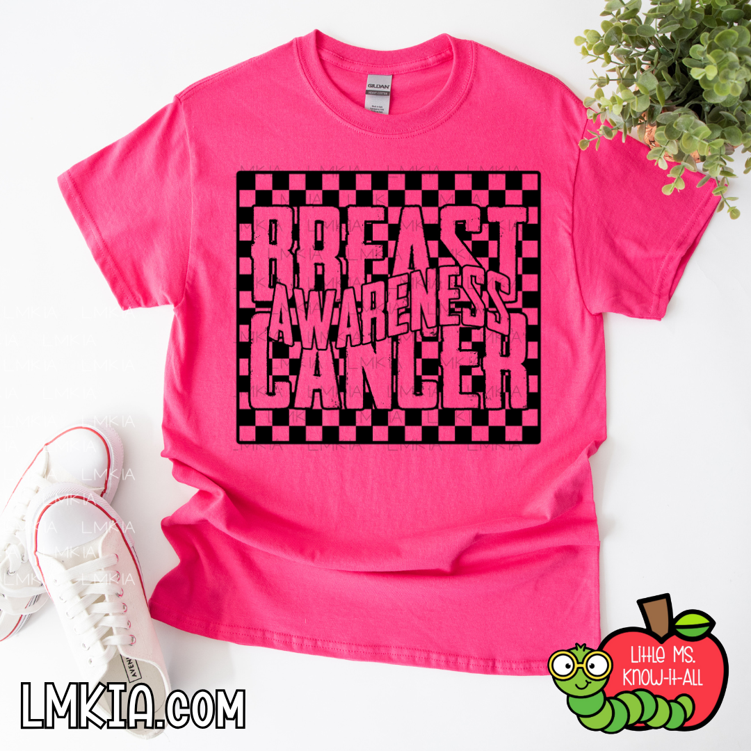 Checkered Breast Cancer Awareness T-Shirt