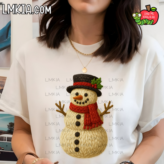 Faux Yarn Snowman T-Shirt