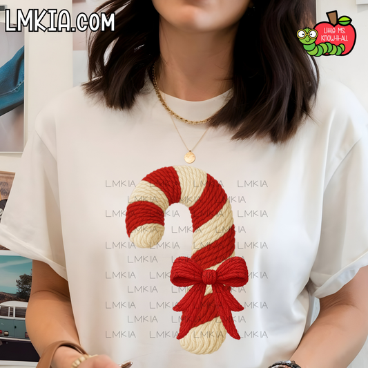 Faux Yarn Candy Cane T-Shirt
