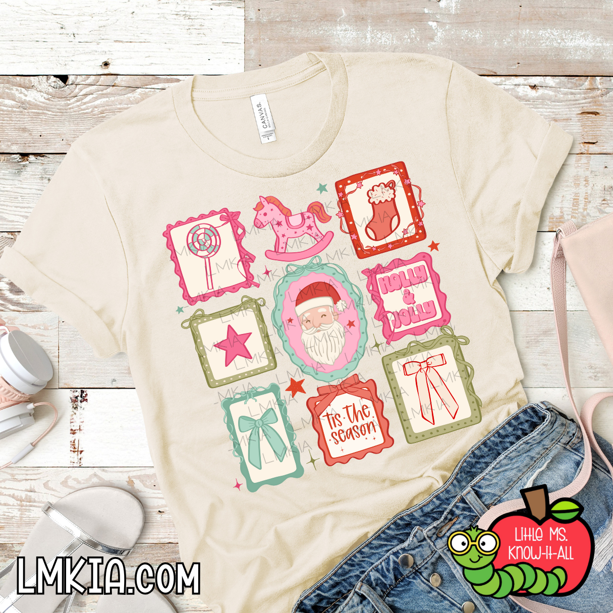 Christmas Pastel Stamps T-Shirt