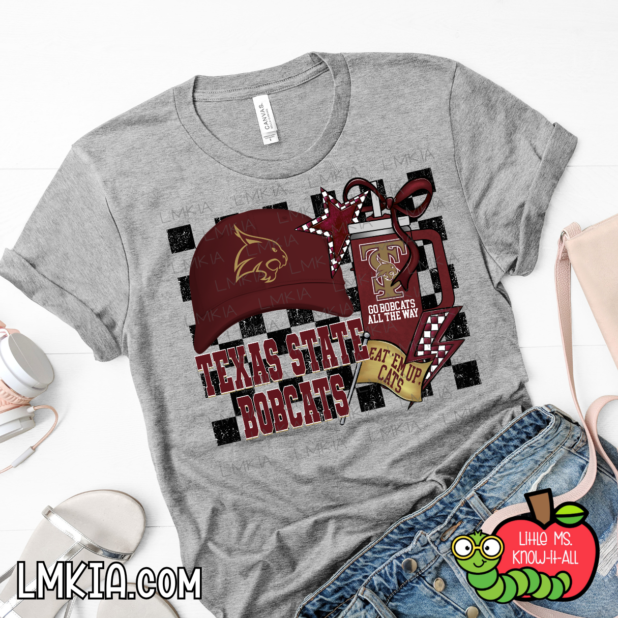 Checkered Texas College T-Shirt