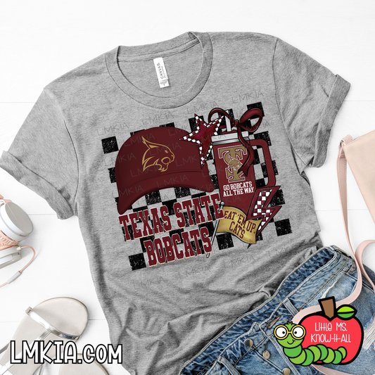 Checkered Texas College T-Shirt