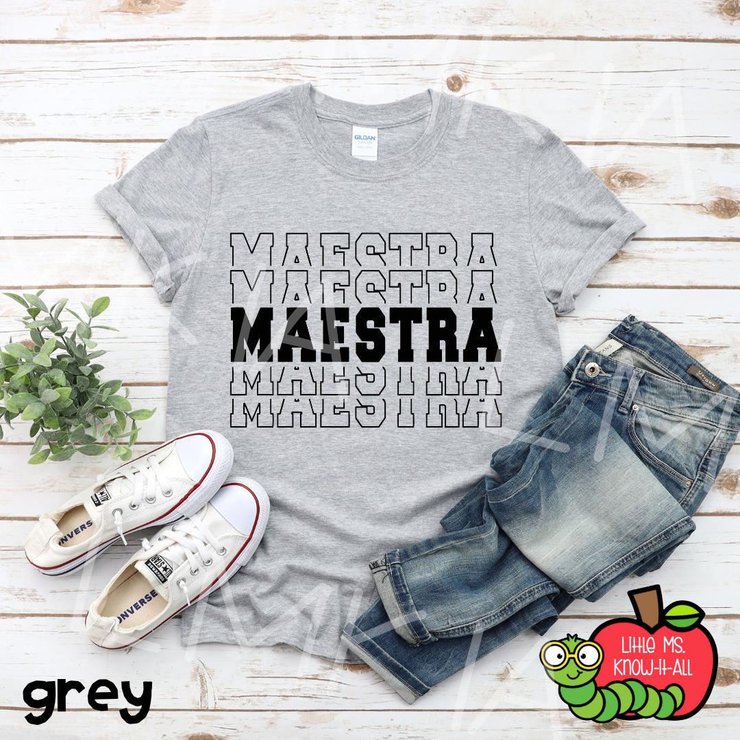 Black Stacked Maestra T-Shirt