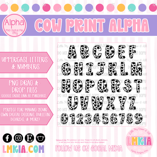 Cow Print Alpha Pack