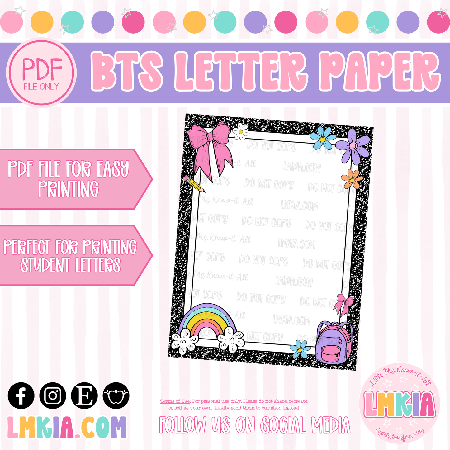 Back to School Letter Paper FREEBIE