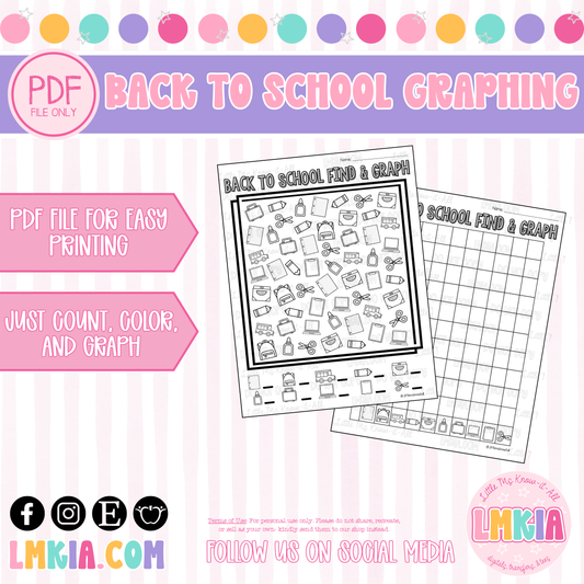 Back to School Find & Graph Printable Activity