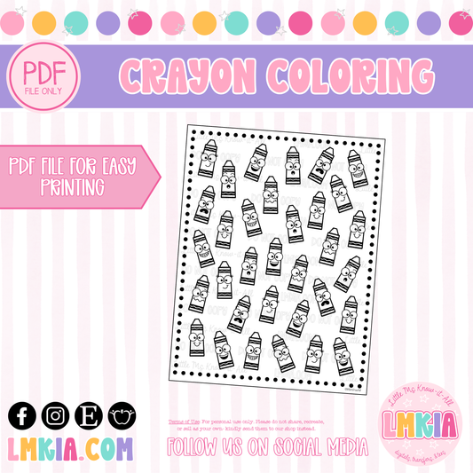 Crayon Faces FREEBIE Printable Coloring Page