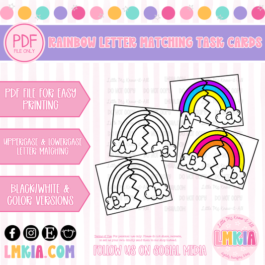Upper & Lowercase Letter Printable Matching Puzzle Cards
