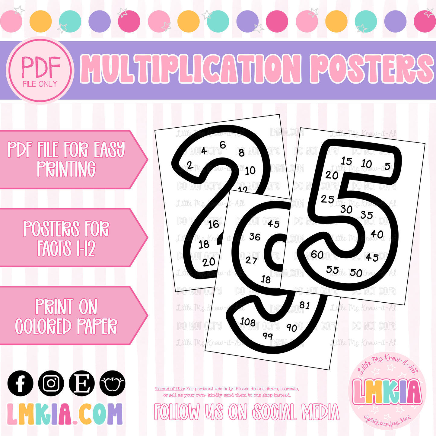 Multiplication Multiples Posters