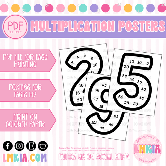 Multiplication Multiples Posters