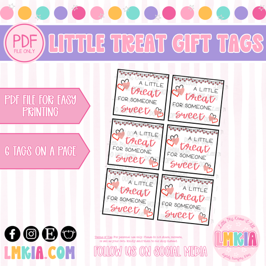 Valentine's Day "A Little Treat for Someone Sweet" Printable Gift Tags
