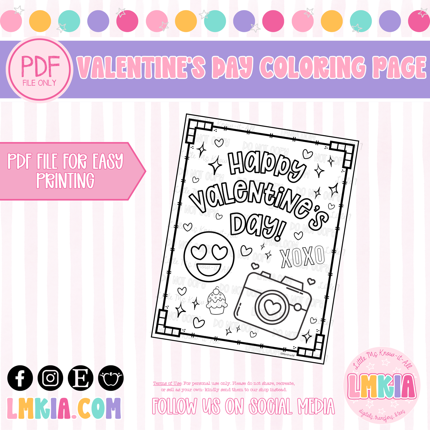 Happy Valentine's Day FREEBIE Printable Coloring Page