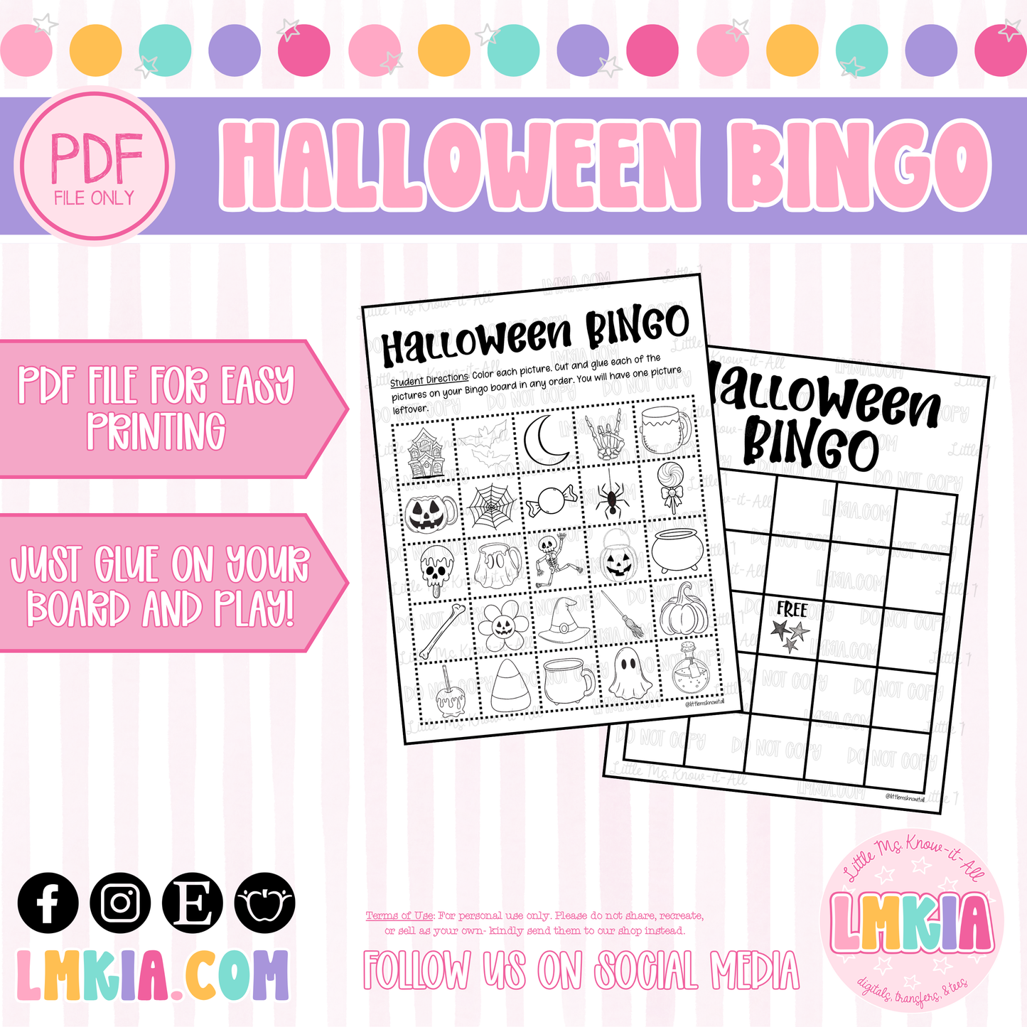 Halloween Bingo Board Printable