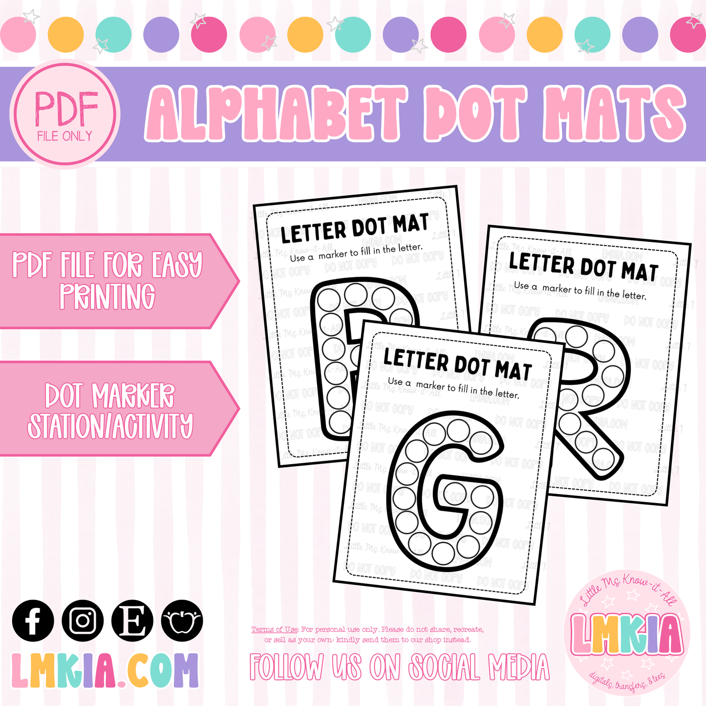 Alphabet Dot Mats Printable Bundle