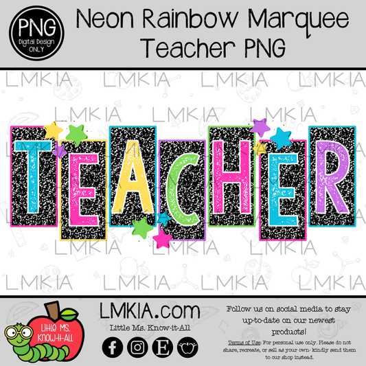 Rainbow Composition Teacher Digital Design PNG