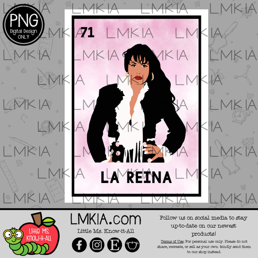 La Reina Loteria Digital Design PNG