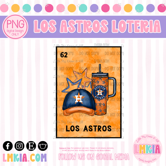 Los Astros Loteria Digital Design PNG