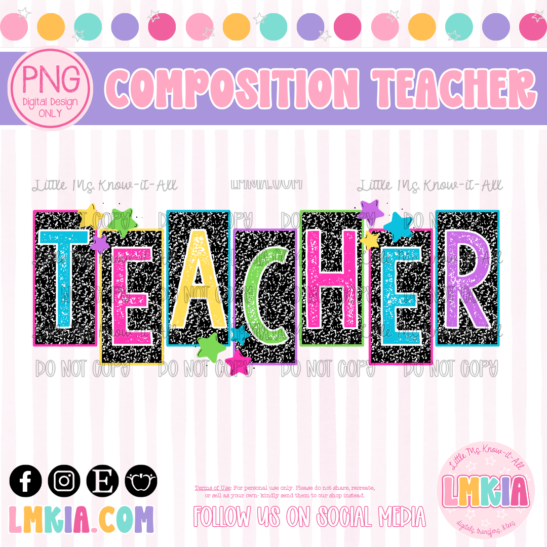 Rainbow Composition Teacher Digital Design PNG