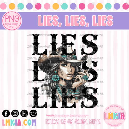 Lies Distressed Western PNG