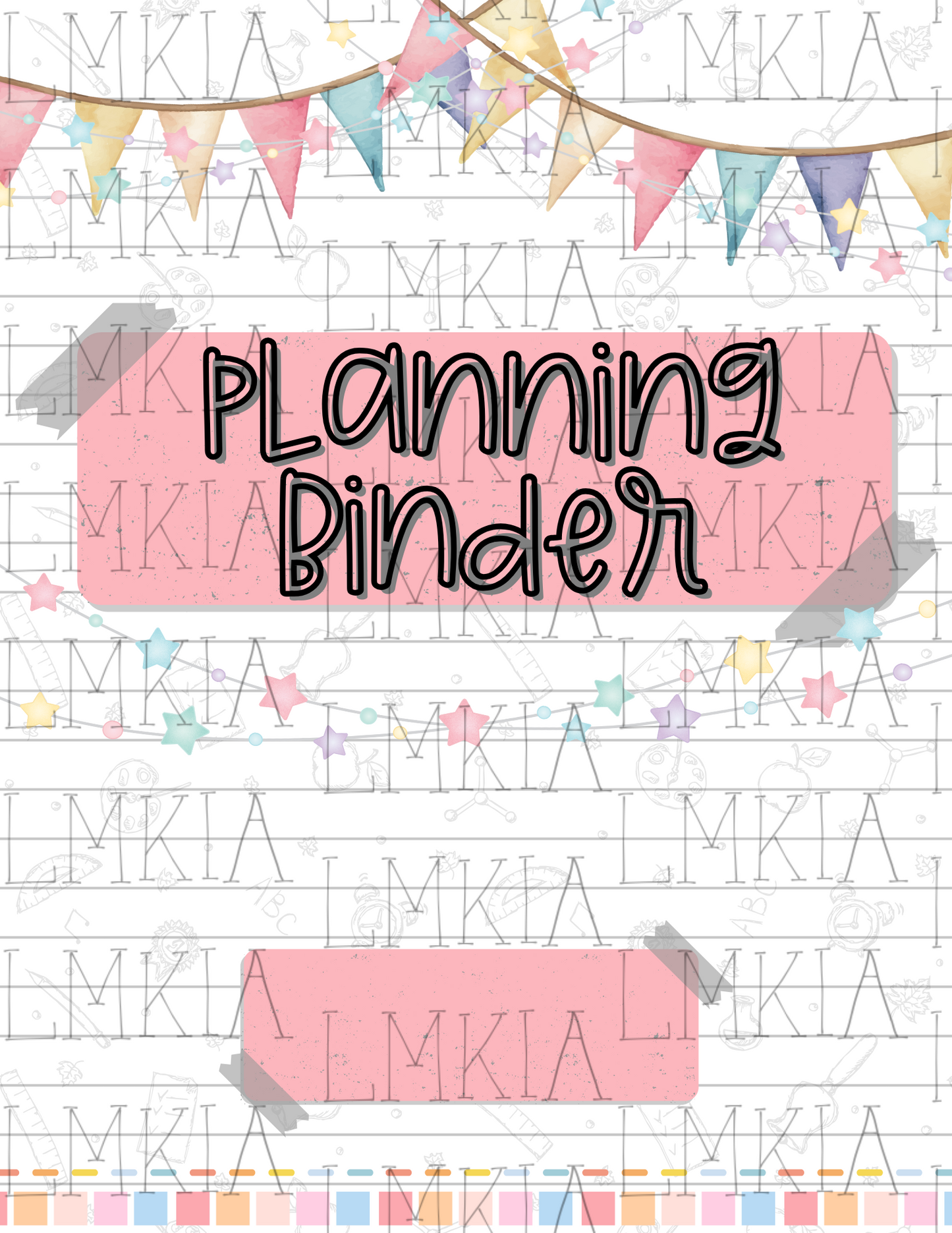 Pastel Notebook Binder Covers Bundle