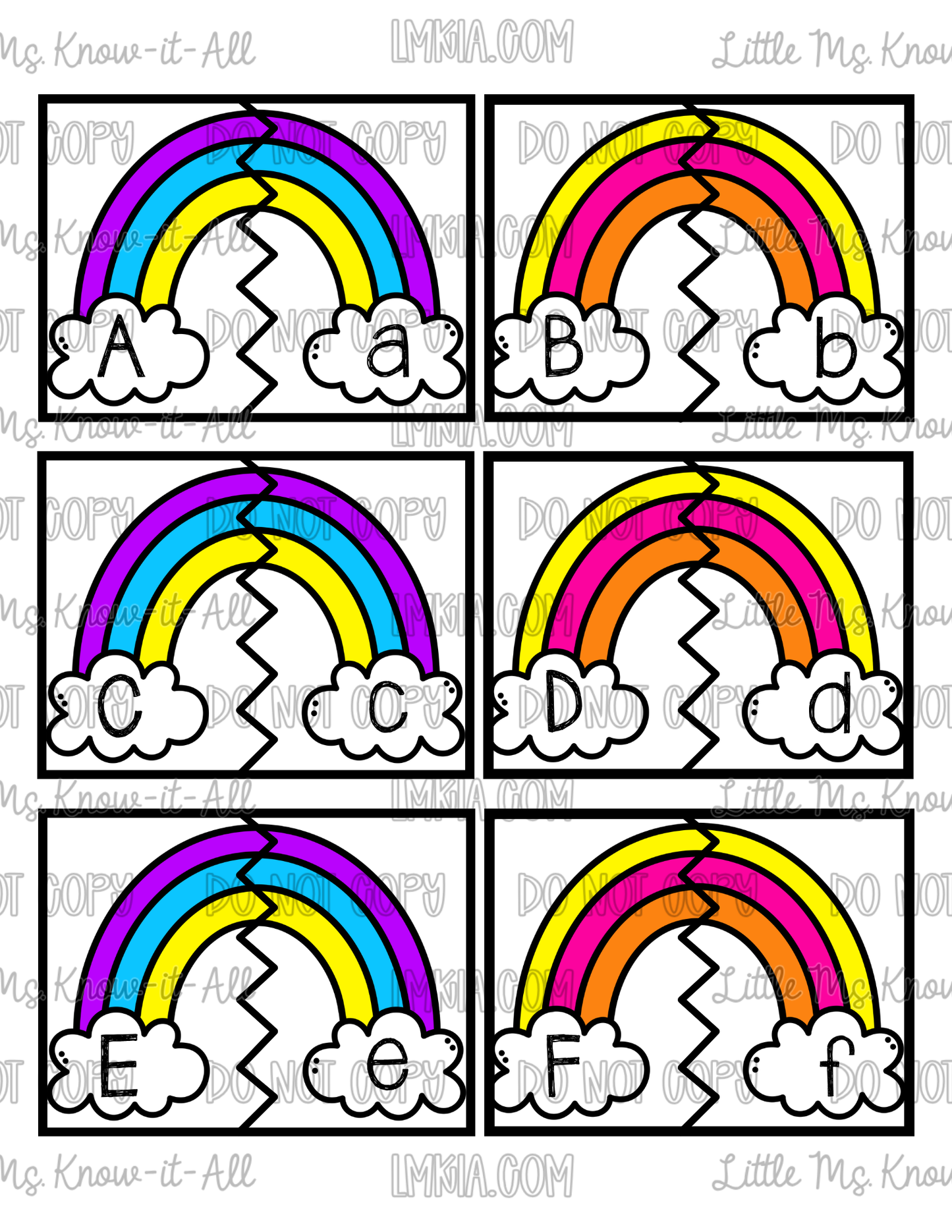Upper & Lowercase Letter Printable Matching Puzzle Cards