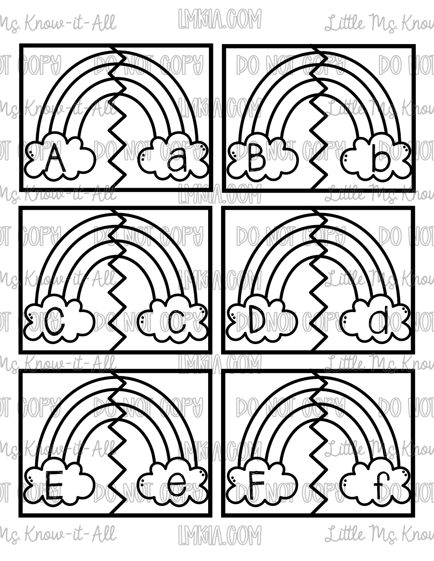 Upper & Lowercase Letter Printable Matching Puzzle Cards