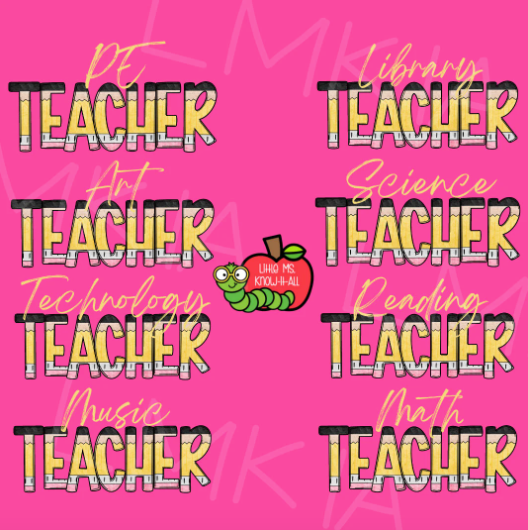 Pencil Letter Subject & Specials Teacher T-Shirt